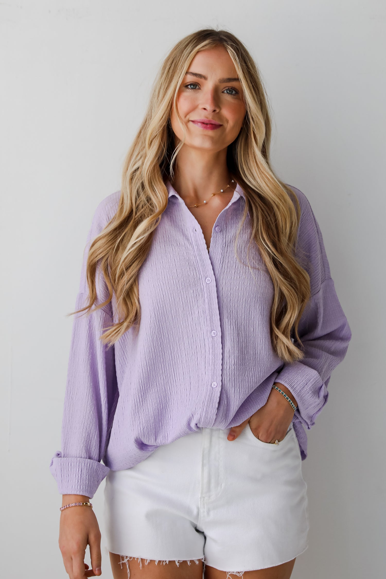 purple button up