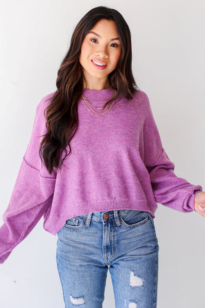 purple Sweater front view