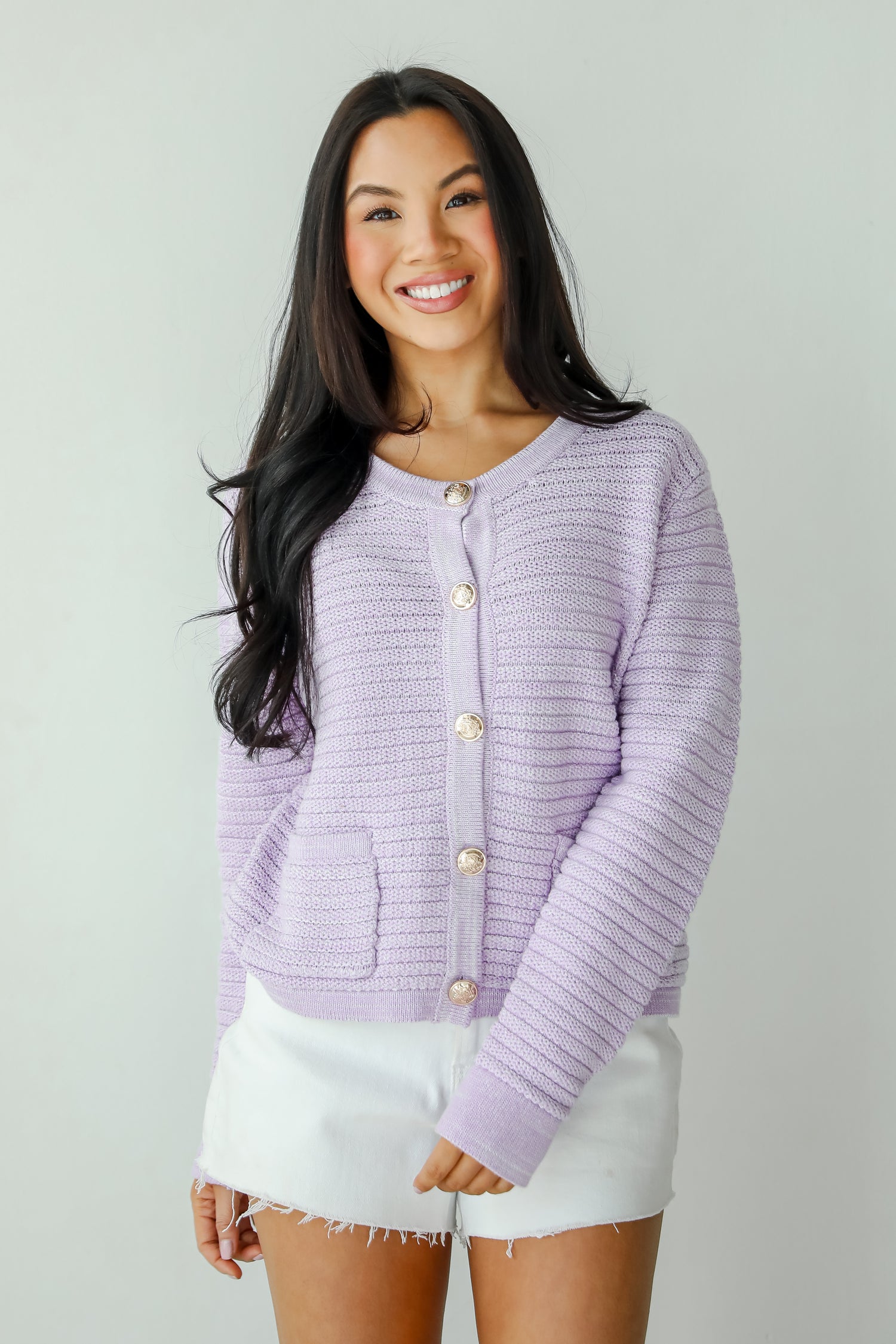Cute Lavender Sweater Cardigan Spring Sweaters Dress Up