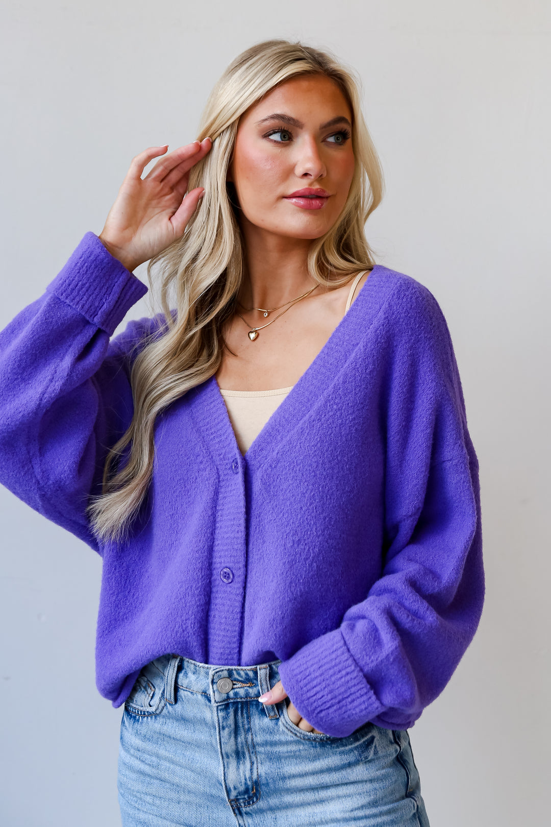 trendy Lavender Sweater Cardigan