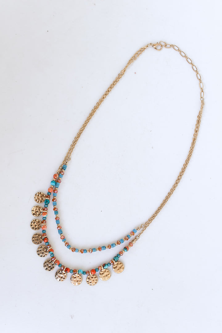 Beaded Layered Necklace flat lay