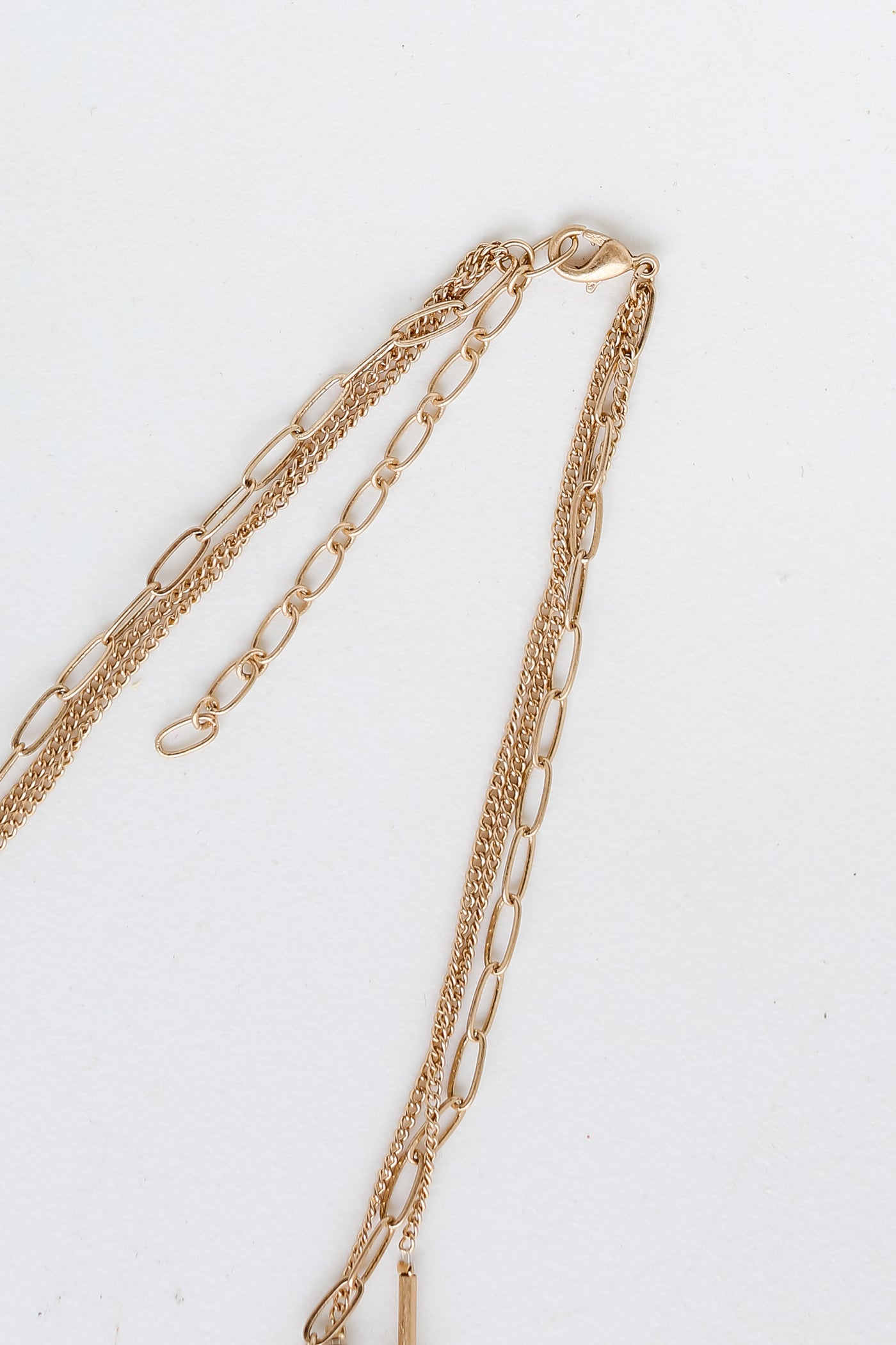Gold Beaded Layered Necklace close up