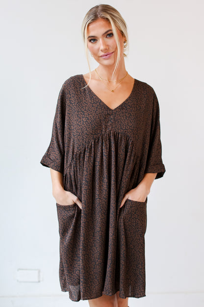 brown babydoll dresses for women