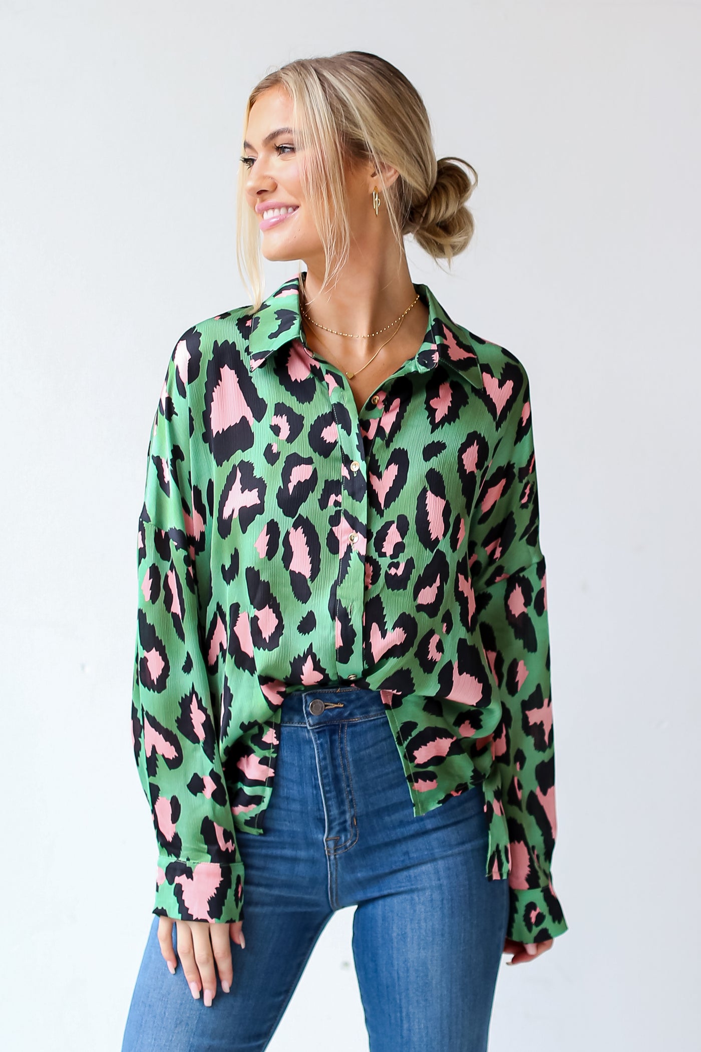 cute animal print blouse