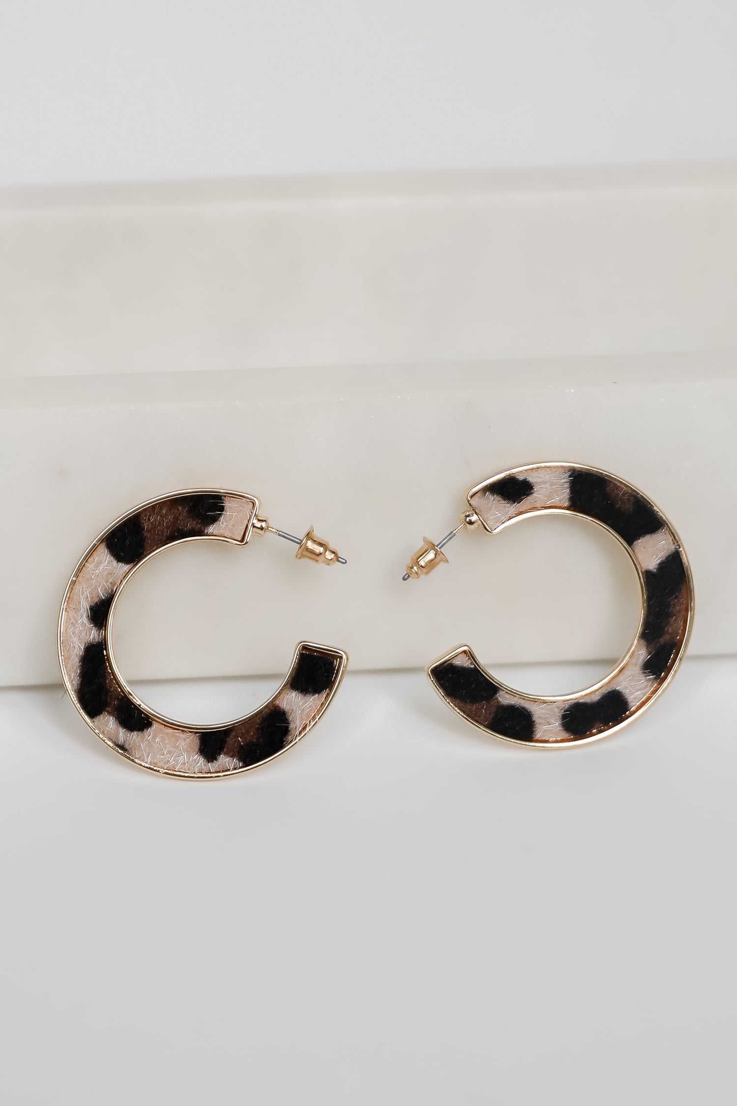 Raven Leopard Hoop Earrings