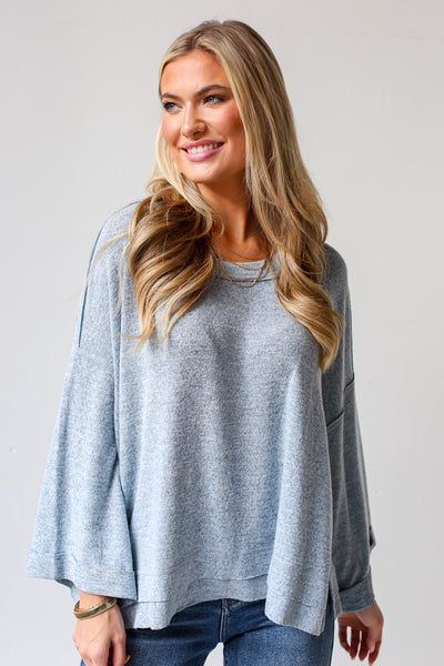 blue sweater front view