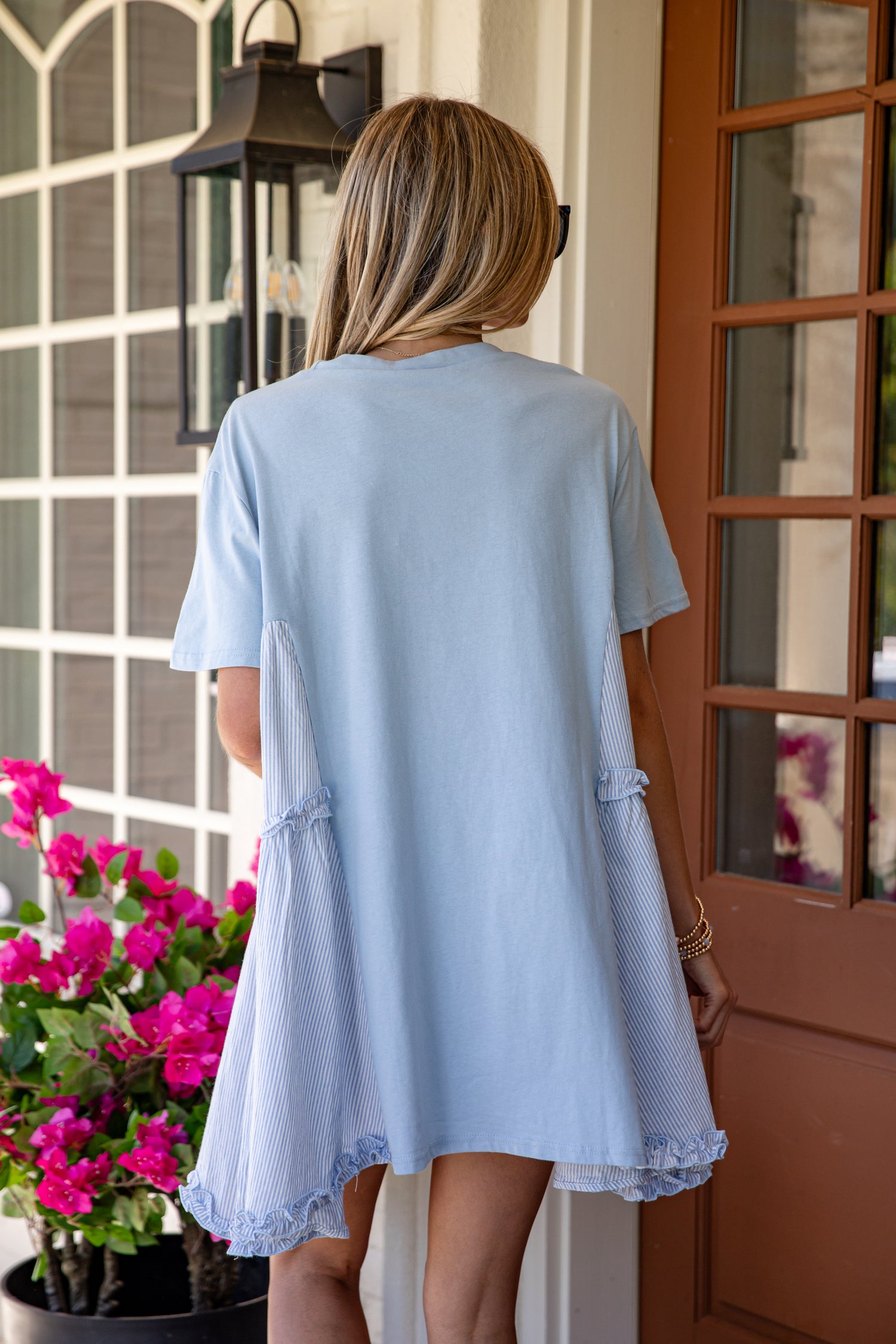 light blue babydoll mini dress Sassy Shortcake Bowshine Mini Dress