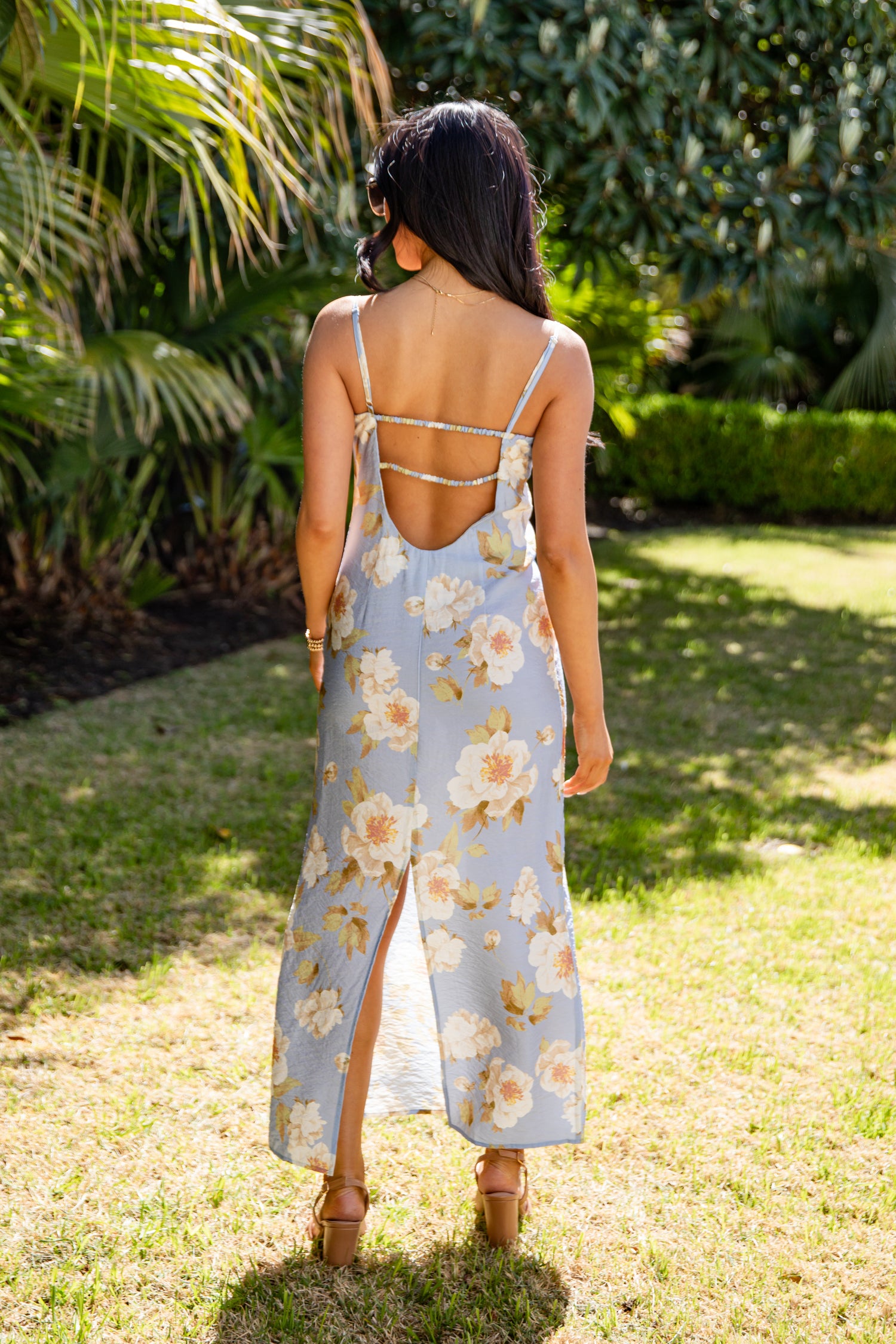 green knit backless dress Green
