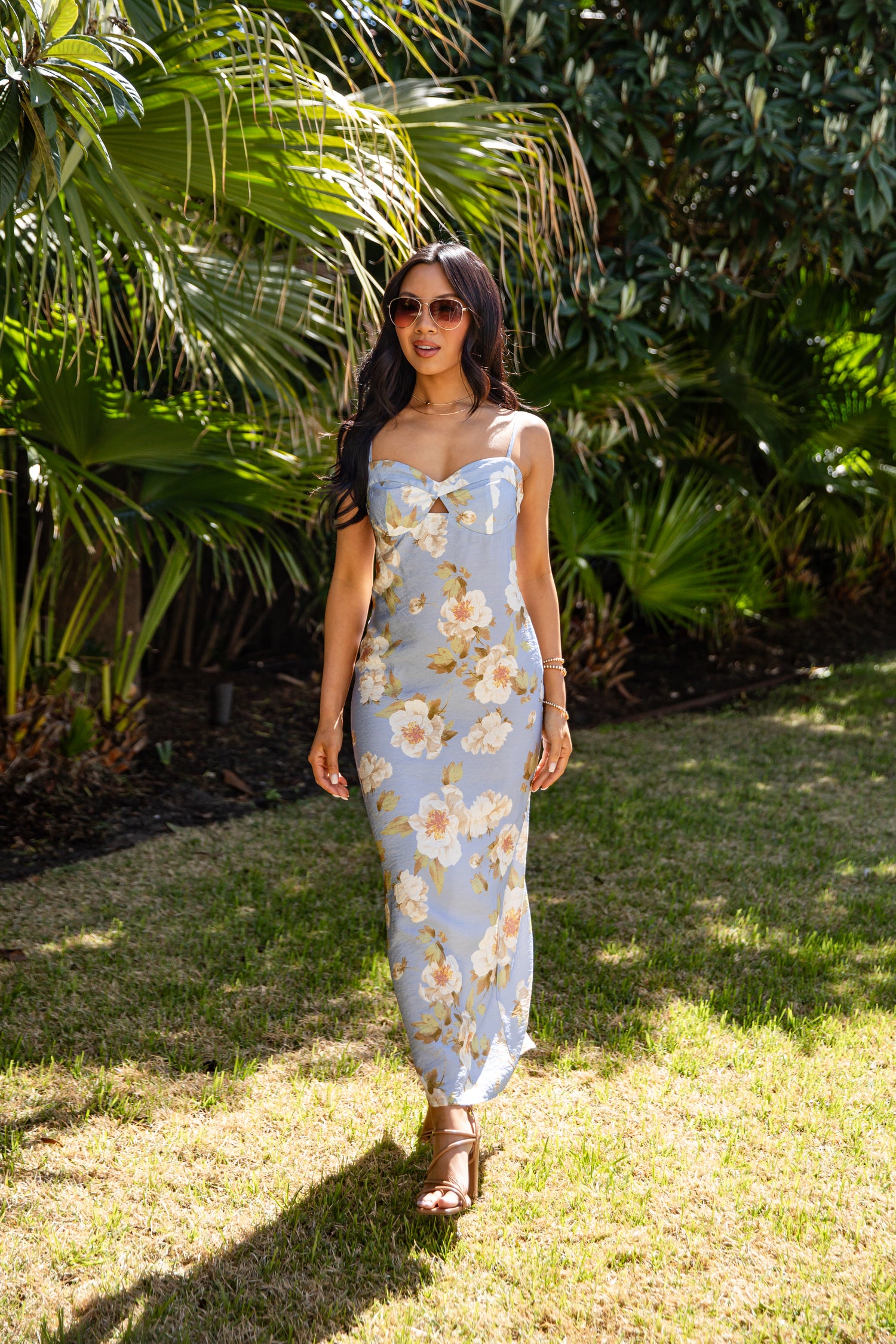 spring maxi dresses for women Trendy Light Blue Floral Maxi Dress | Women's Dresses