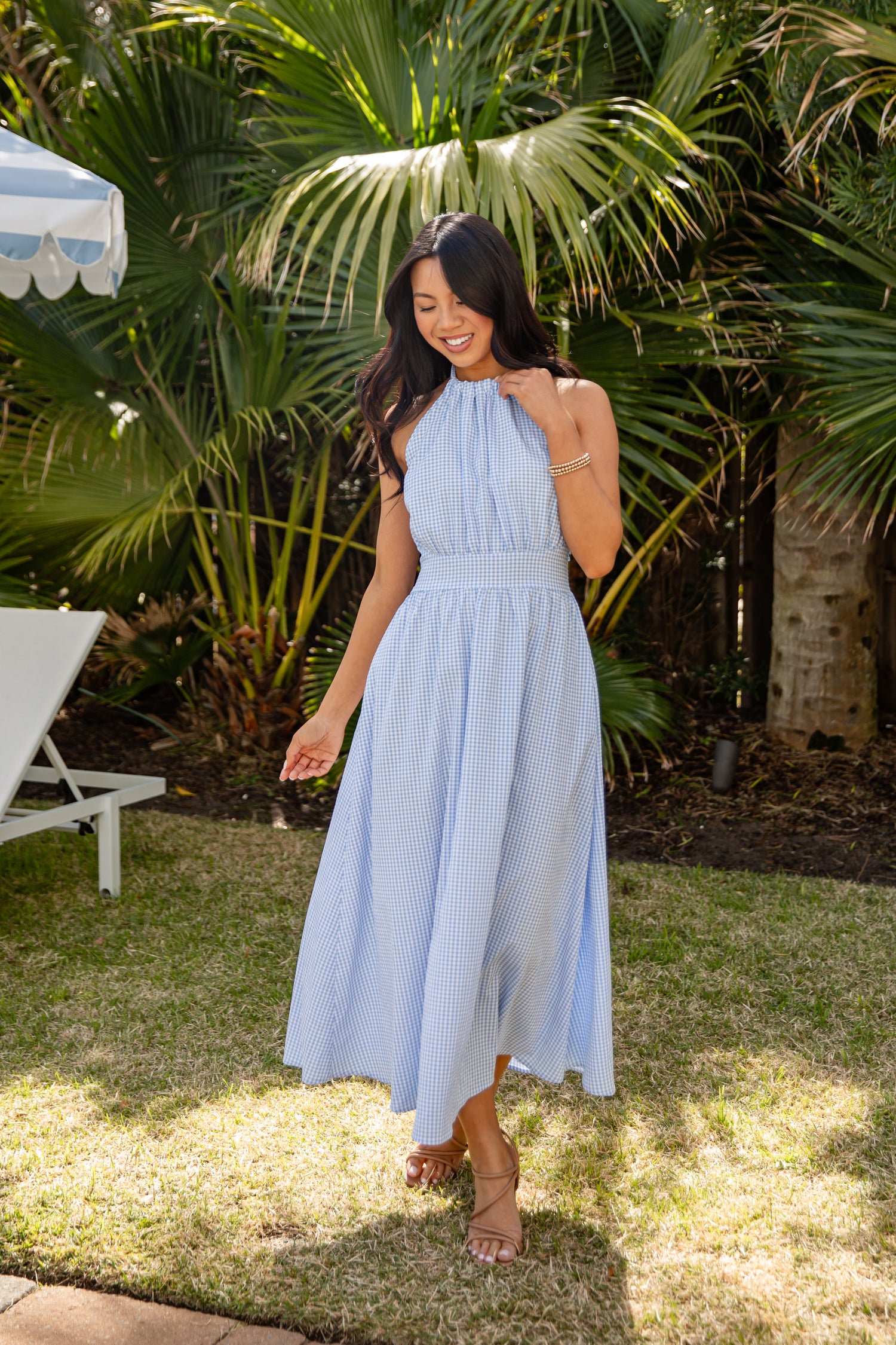 Trendy Blue Gingham Midi Dress | Women's Dresses | ShopDressUp Blue / Medium Trendy Blue Gingham Midi Dress | Women's Dresses | ShopDressUp Blue / Medium