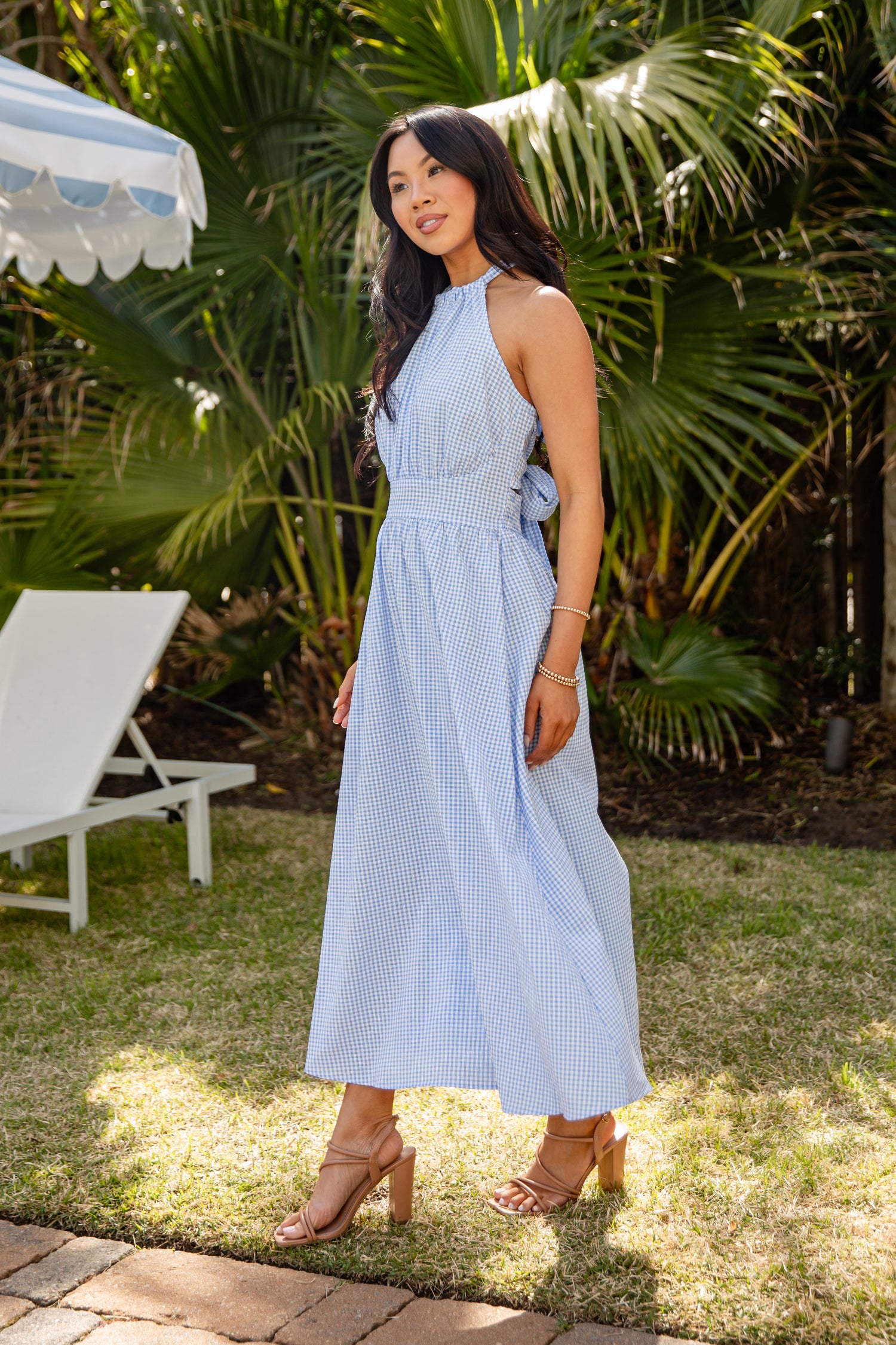 Trendy Blue Gingham Midi Dress | Women's Dresses | ShopDressUp Blue / Medium Trendy Blue Gingham Midi Dress | Women's Dresses | ShopDressUp Blue / Medium
