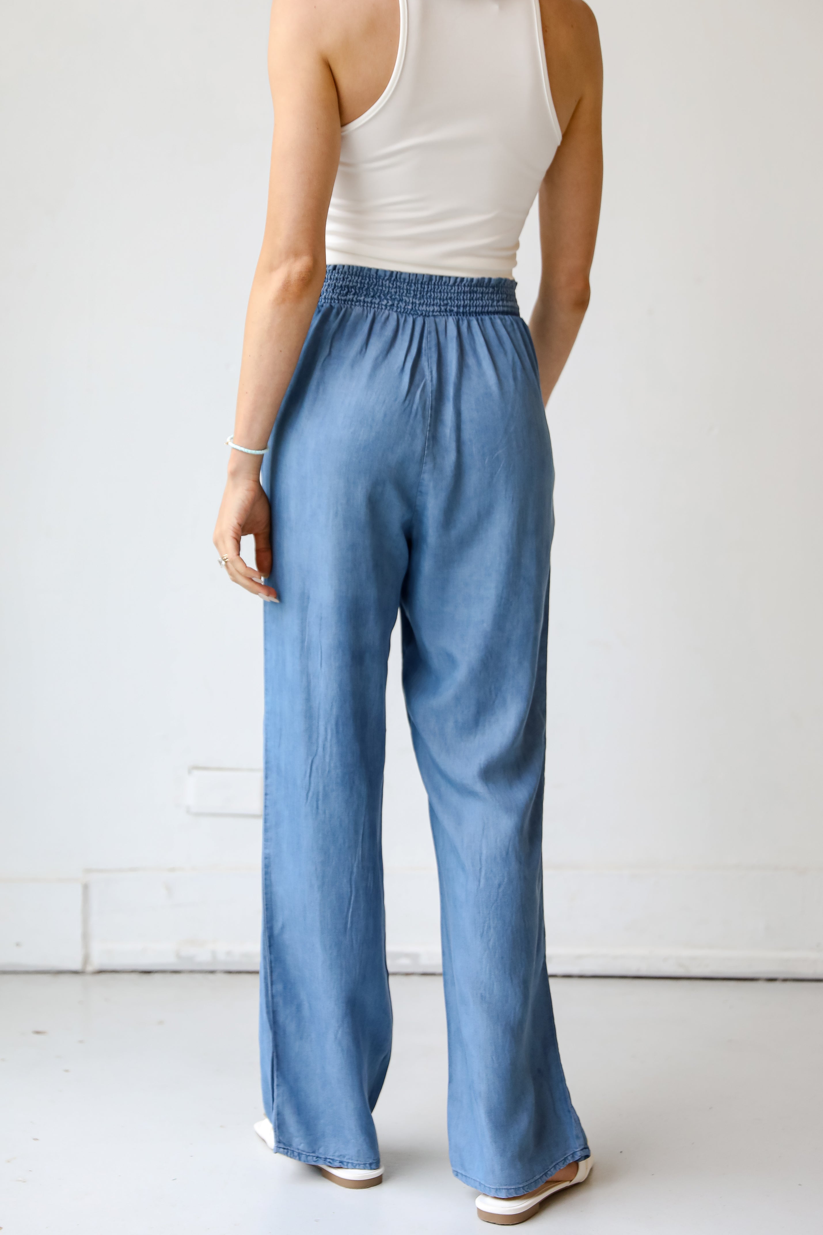 chambray Wide Leg Pants back view