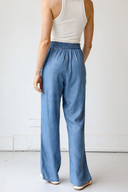 chambray Wide Leg Pants back view