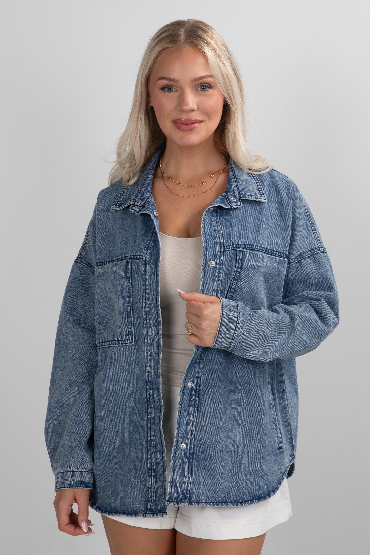 Cute Light Wash Denim Jacket Women's Denim Jackets DressUp