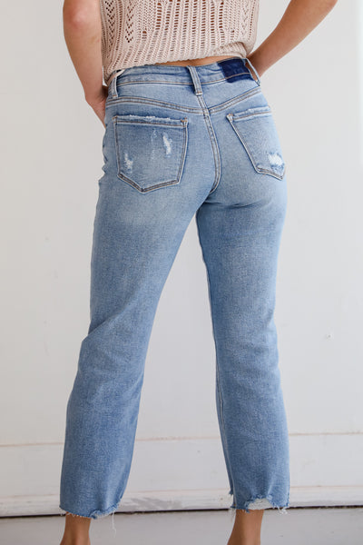 light wash jeans Vervet Jeans : Regina Light Wash Distressed Straight Leg Jeans. Jeans For Women.