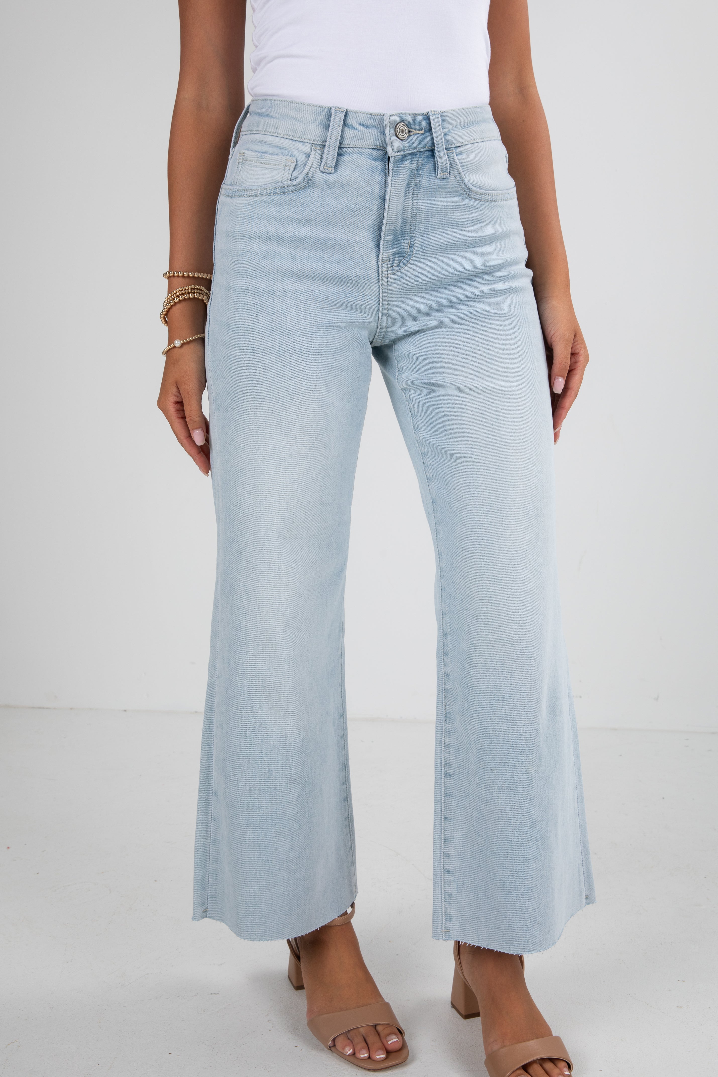 Light Wash High-Rise Wide Leg Jeans | Vervet Denim | Dress Up