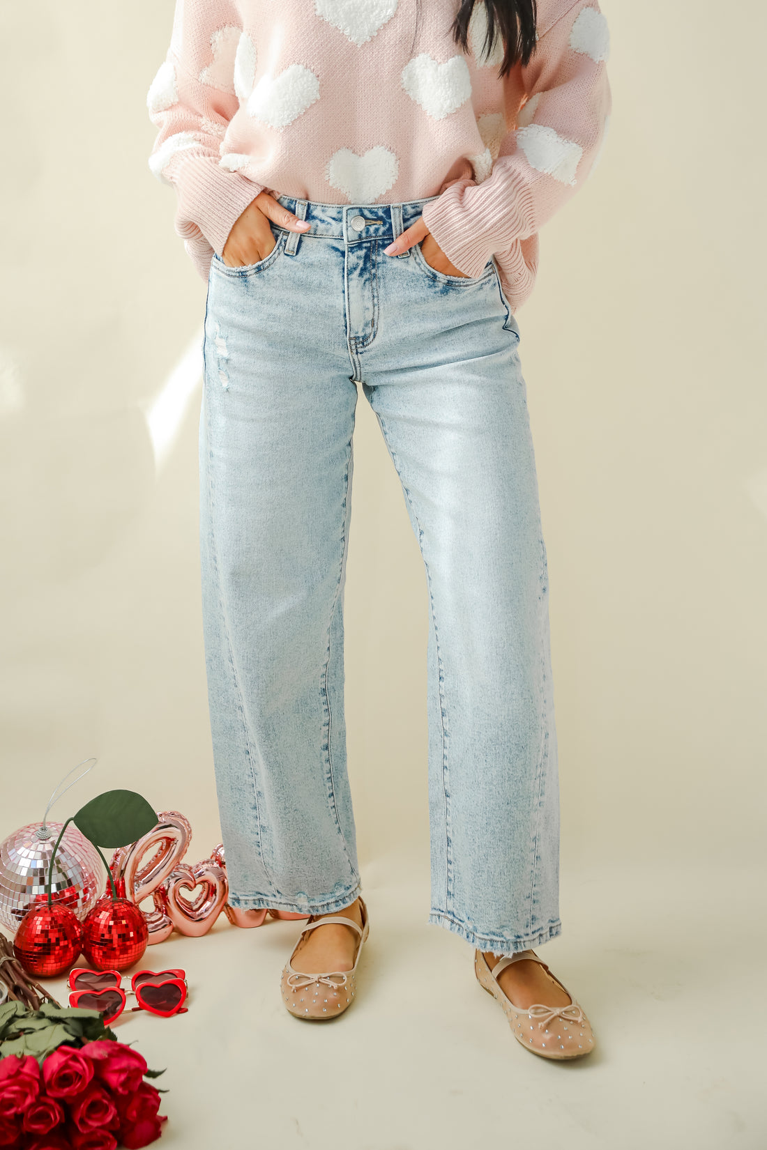 Chelsey Light Wash Barrel Jeans