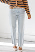 Aileeah Light Wash Slim Wide Leg Jeans