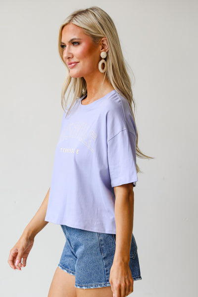 lilac Nashville Tennessee Cropped Graphic Tee side view