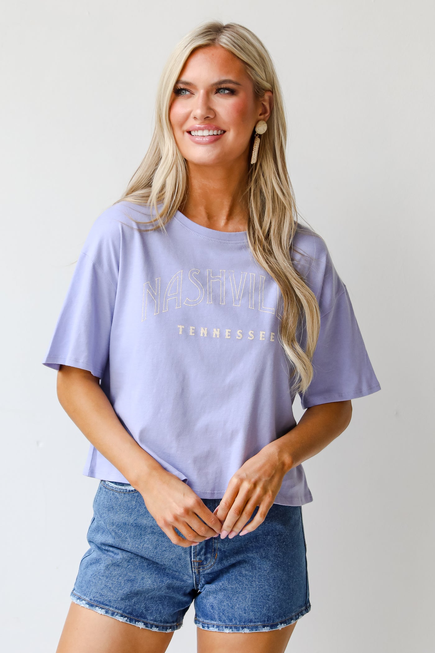 lilac Nashville Tennessee Cropped Graphic Tee