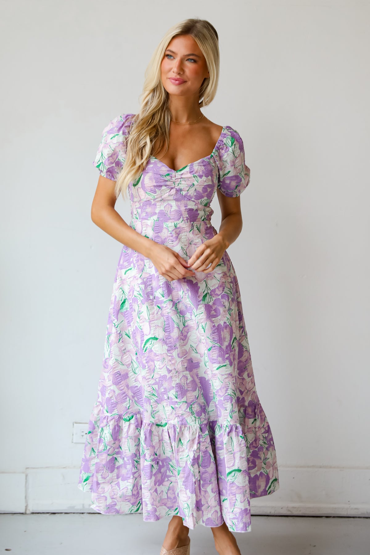 Cute Lilac Floral Maxi Dress | Floral Dresses | ShopDressUp – Dress Up