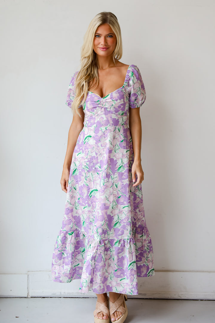 Cutest Sight Lilac Floral Maxi Dress