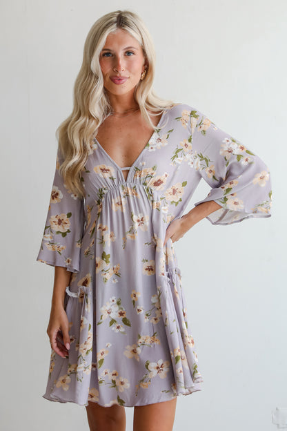 Your Sweetie Lilac Floral Mini Dress