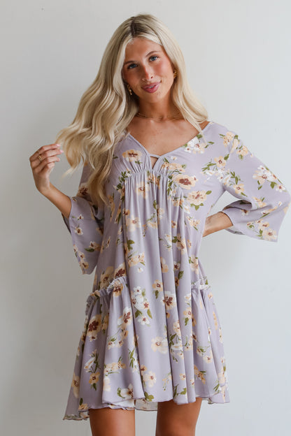 Your Sweetie Lilac Floral Mini Dress