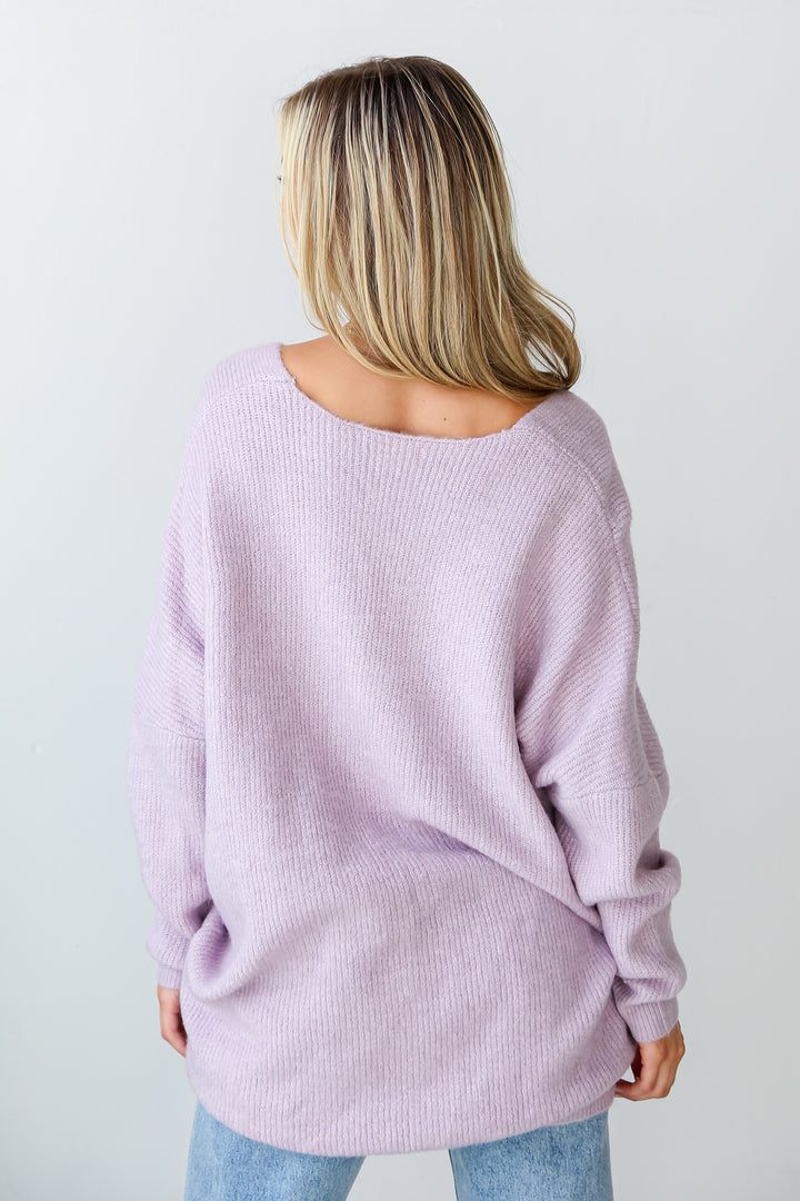 Lilac Oversized Sweater back view