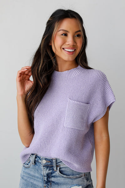 trendy Lilac Sweater Top
