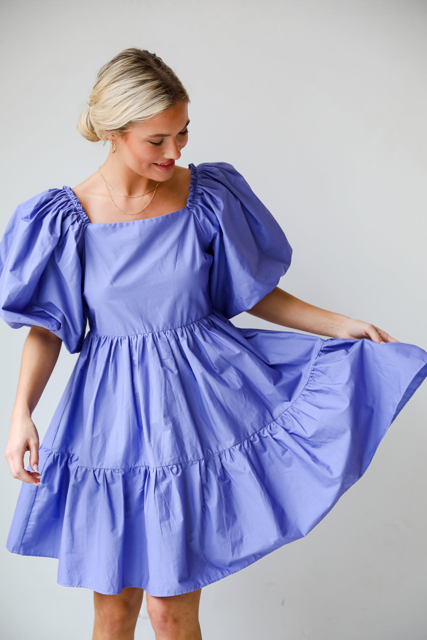 Dreamiest Darling Lilac Puff Sleeve Babydoll Mini Dress