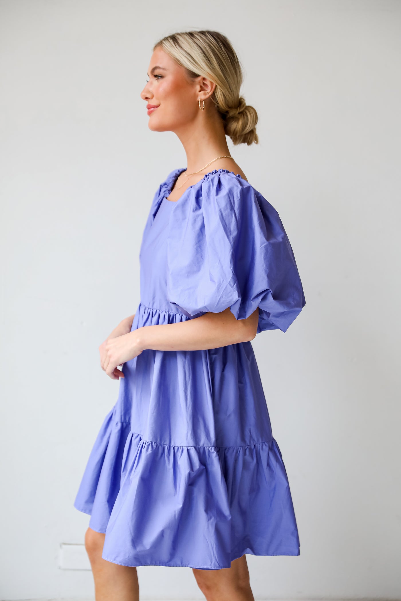 Dreamiest Darling Lilac Puff Sleeve Babydoll Mini Dress