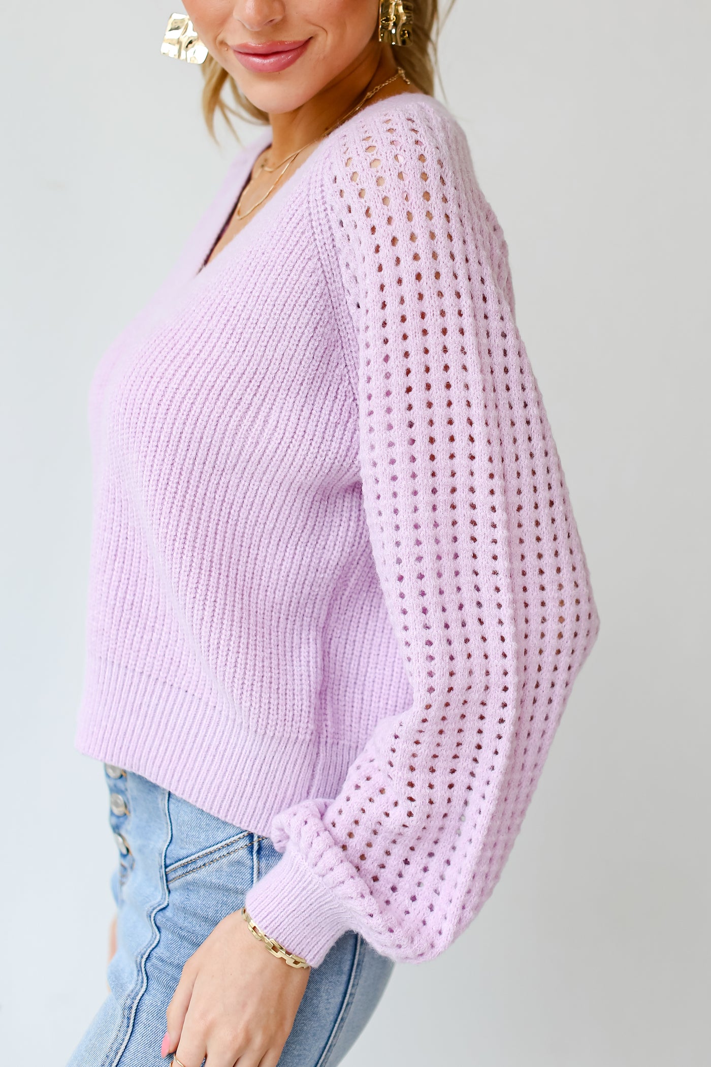 lilac Sweater side view