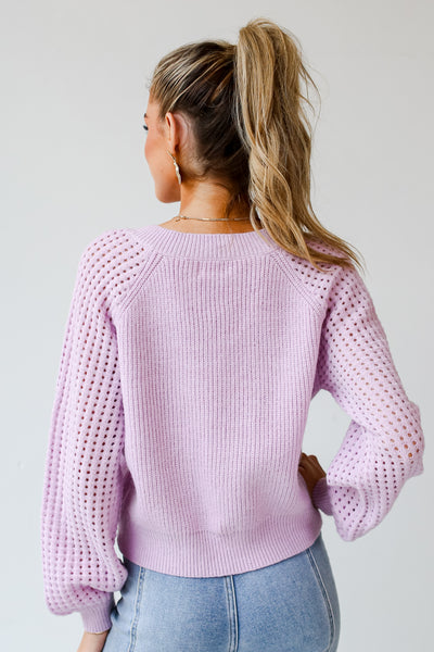 lilac Sweater back view