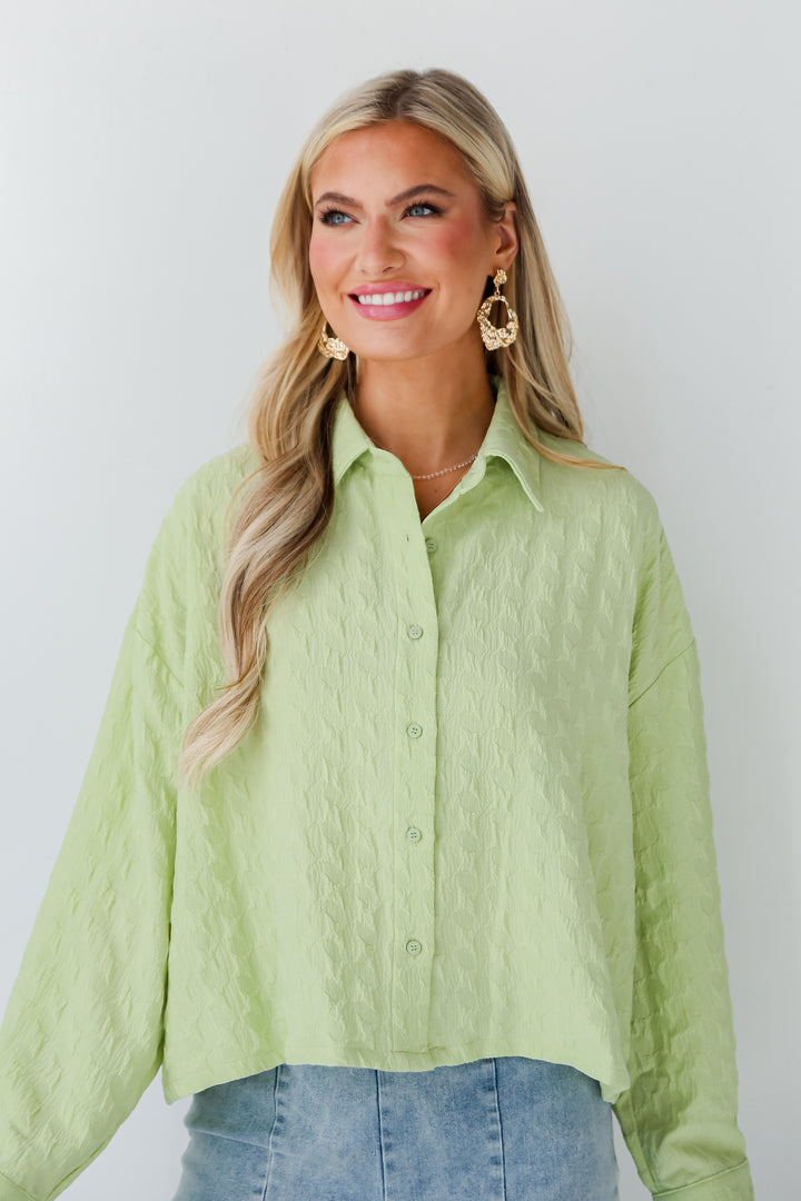 Lime Textured Blouse for spring