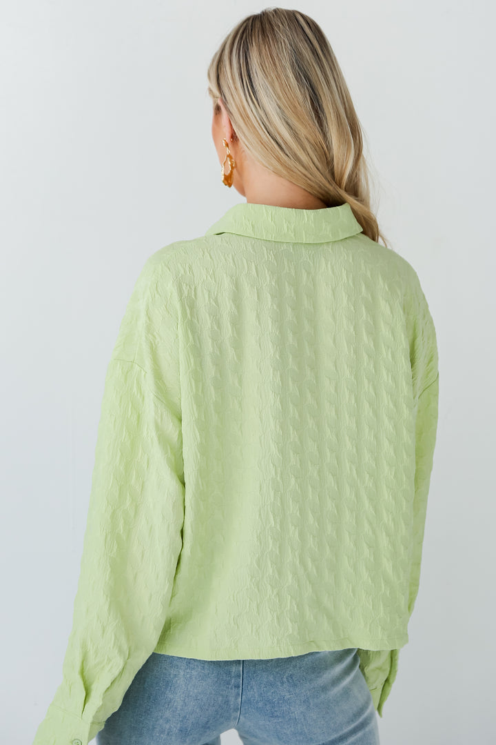 womens Lime Textured Blouse
