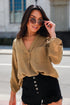 tan Linen Blouse