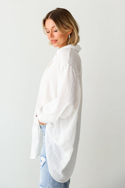 Oversized Button-Up Blouse for women