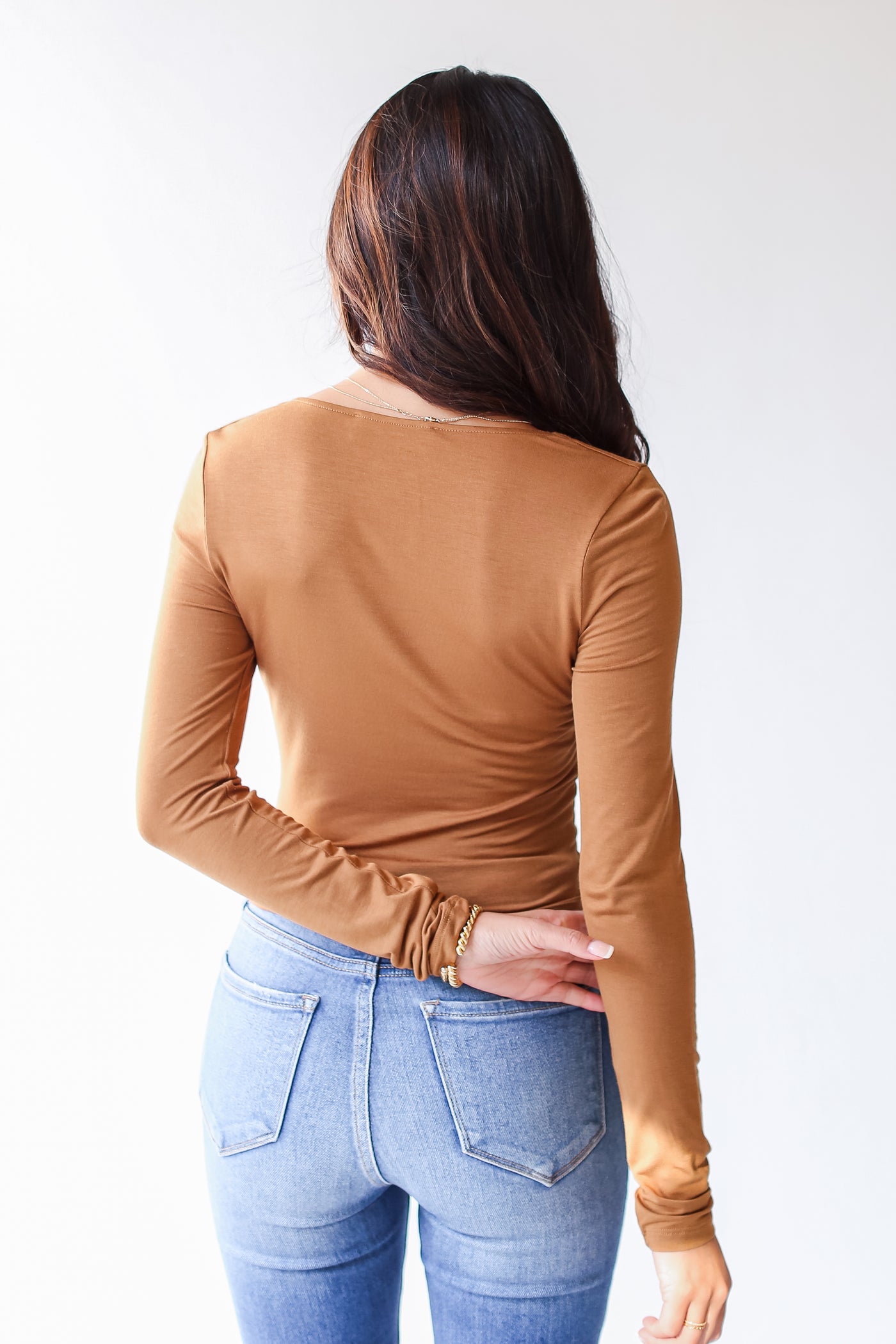 camel Everyday Long Sleeve Top back view