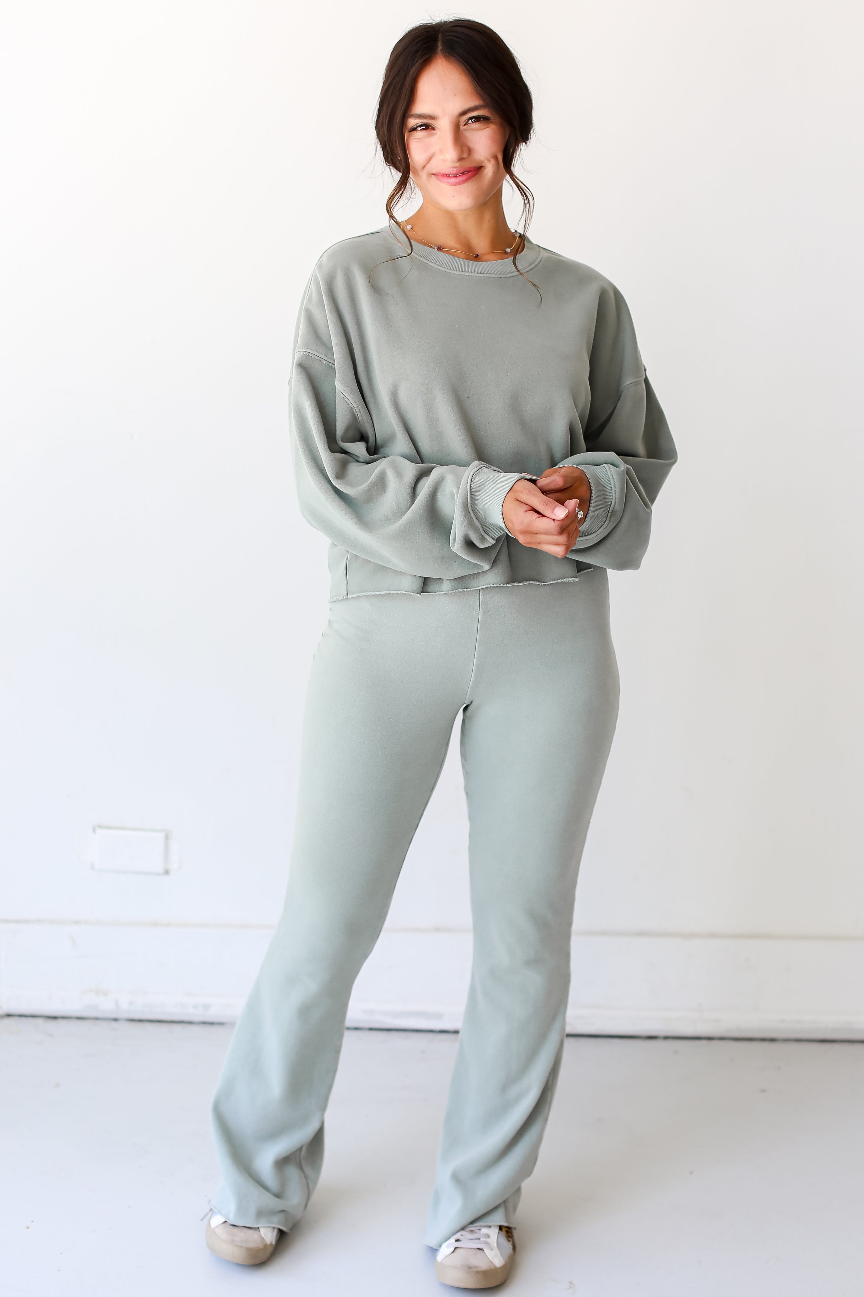 sage Lounge Pants front view