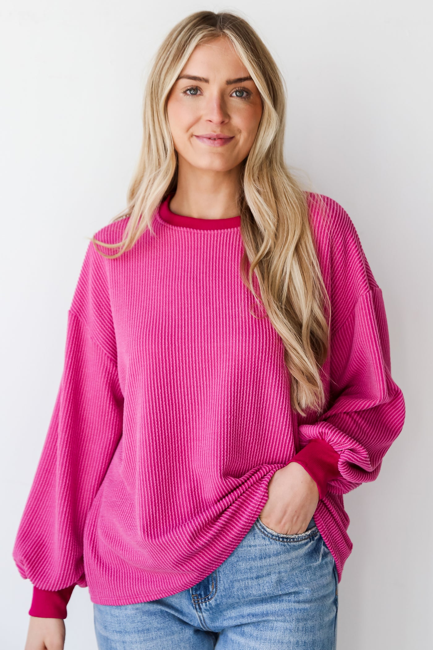 pink corded top