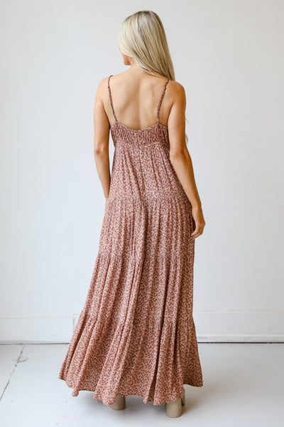 Tiered Floral Maxi Dress back view