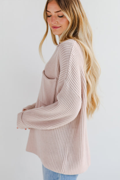 Fall Feelings Blush Oversized Sweater