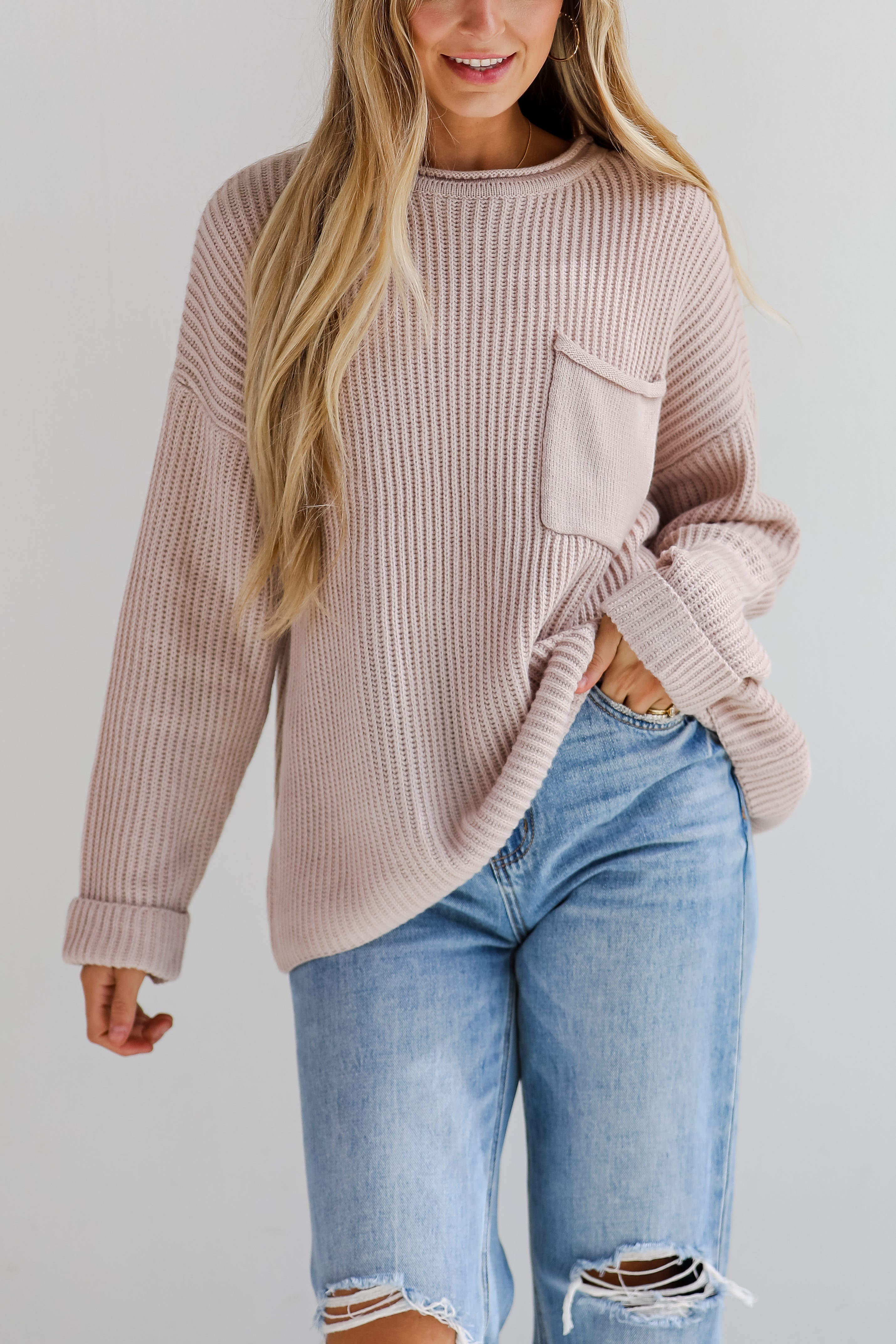 Fall Feelings Blush Oversized Sweater