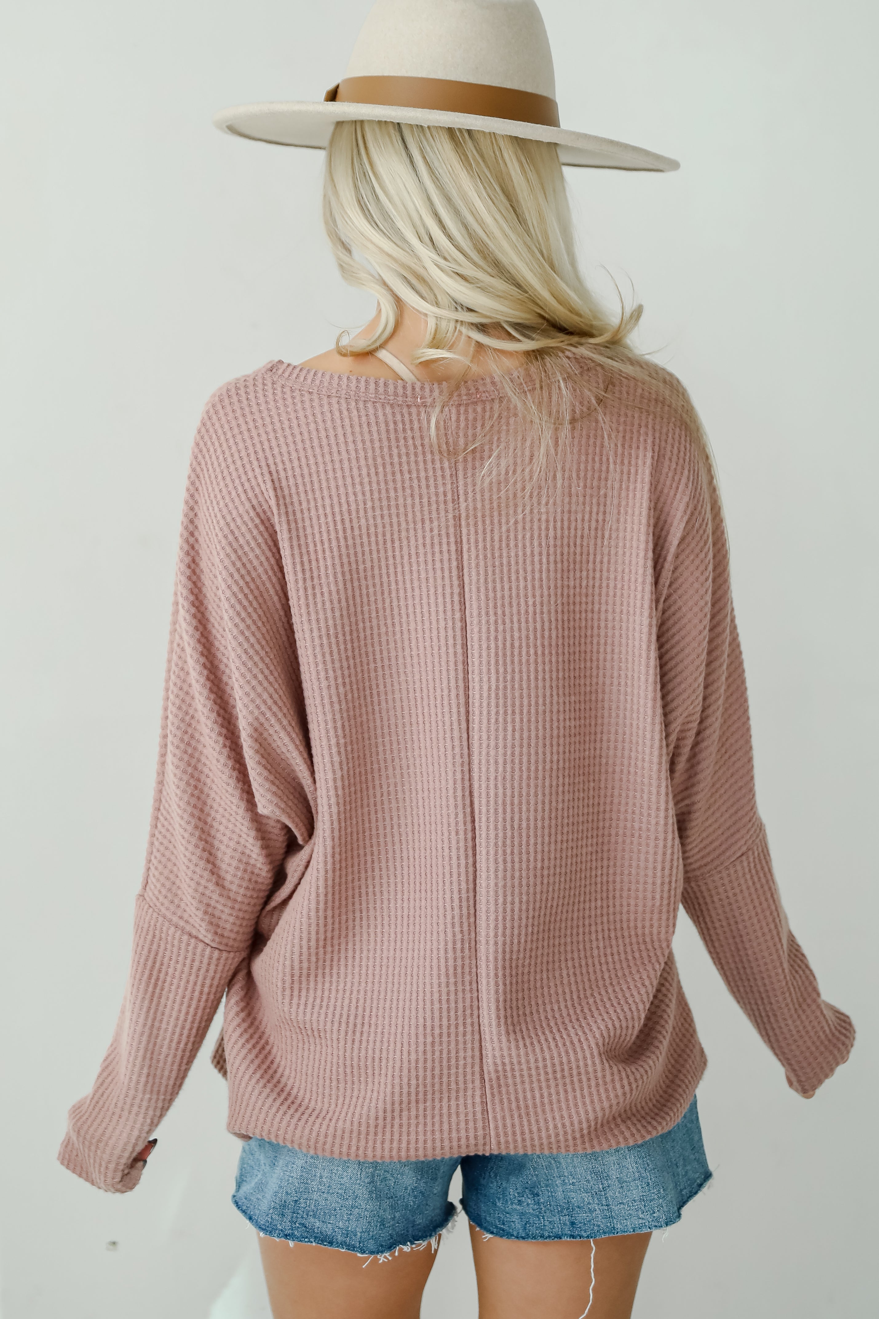 Trendy Minimalist Waffle Knit Top