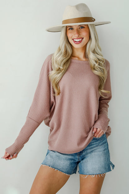 Trendy Minimalist Waffle Knit Top