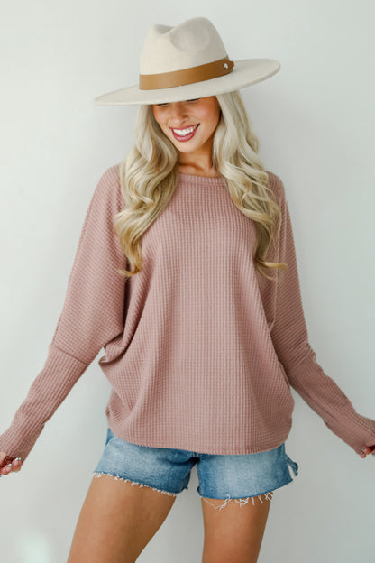 Trendy Minimalist Waffle Knit Top