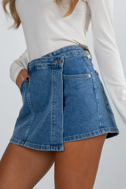denim skort for women