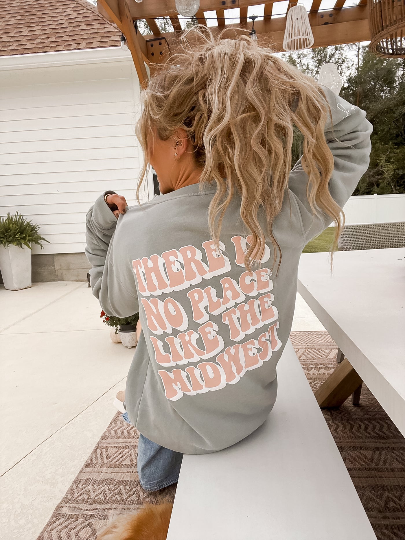 Sage There Is No Place Like The Midwest Pullover, holley gabrielle, Western Graphic Sweatshirt
