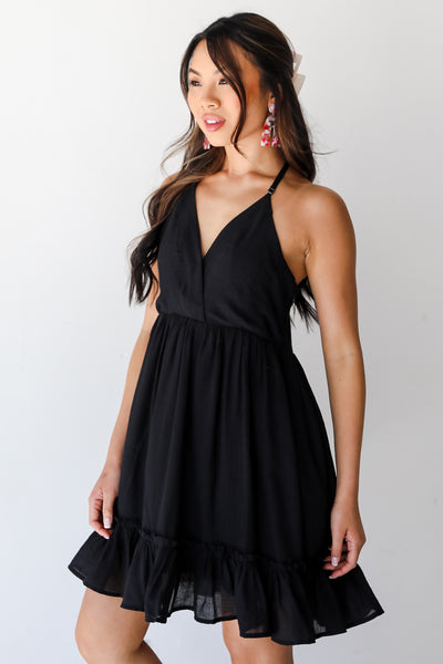 black Mini Dress side view